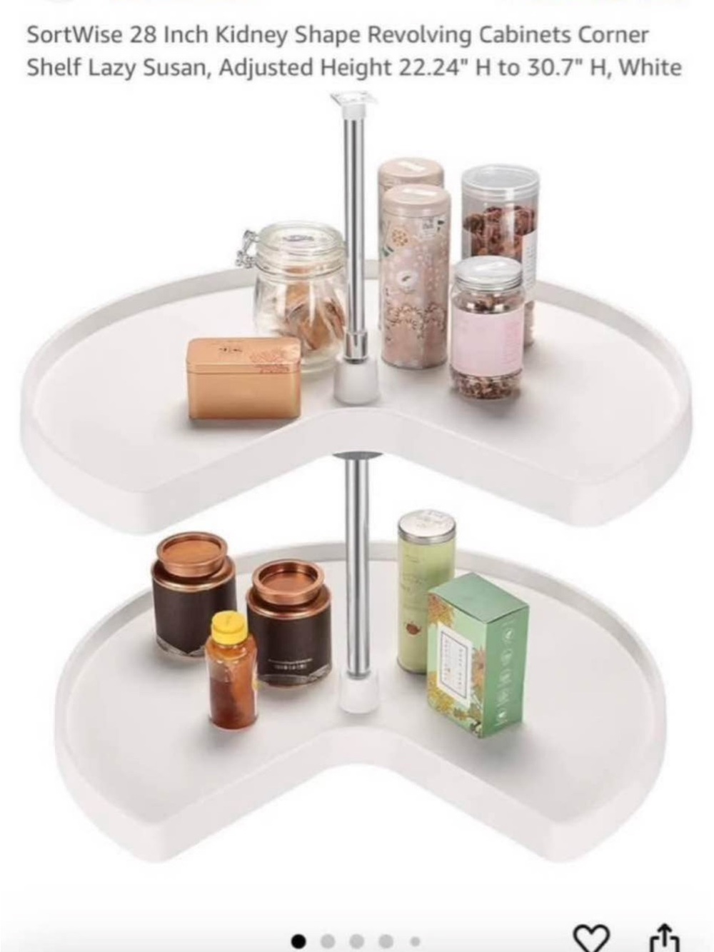 White Corner Lazy Susan Storage Shelf